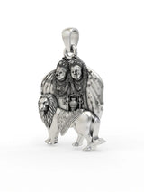 Chamunda Maa Oxidised Sterling Silver Pendant
