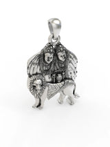Chamunda Maa Oxidised Sterling Silver Pendant