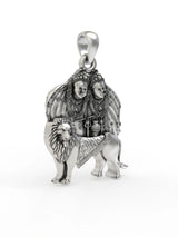 Chamunda Maa Oxidised Sterling Silver Pendant