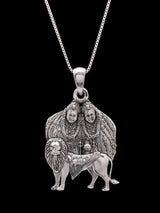 Chamunda Maa Oxidised Sterling Silver Pendant