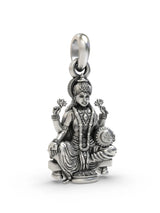 Seated Goddess Lakshmi Vintage Sterling Silver Pendant