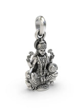 Seated Goddess Lakshmi Vintage Sterling Silver Pendant
