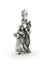 Krishna and Radha Fluting Scene Sterling Silver Pendant