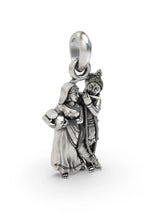 Krishna and Radha Fluting Scene Sterling Silver Pendant