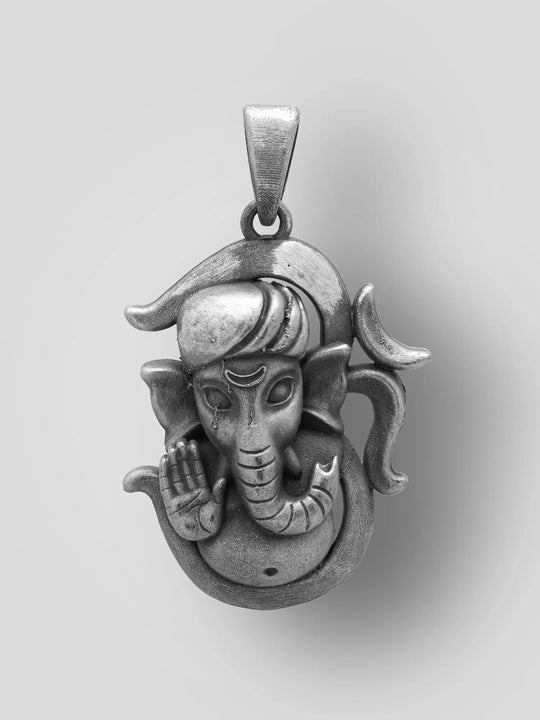 Vintage Polish Om Ganesha Sterling Silver Pendant