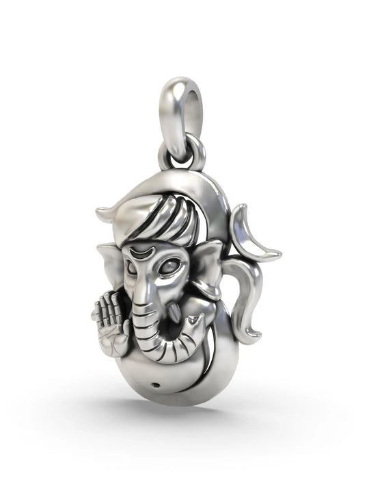 Vintage Polish Om Ganesha Sterling Silver Pendant