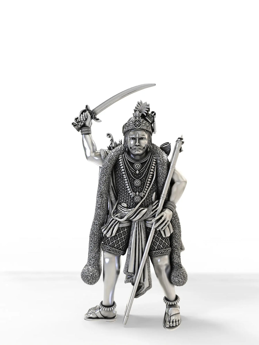 Madurai Veeran Folk Deity Sterling Silver Pendant