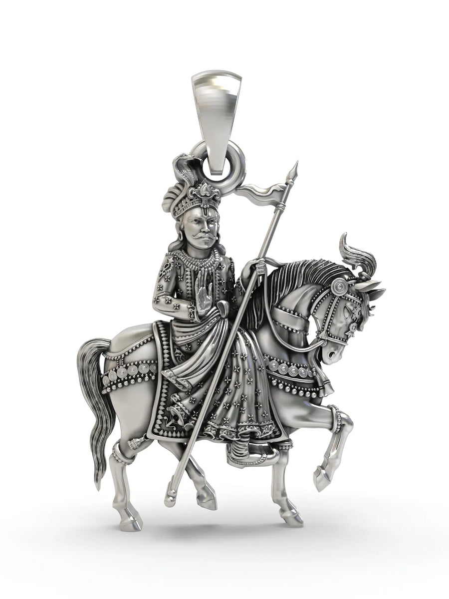 Ramdev Pir Baba Devotional Sterling Silver Pendant