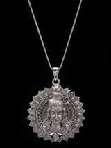 Lord Shiva Mandala Polished Sterling Silver Pendant