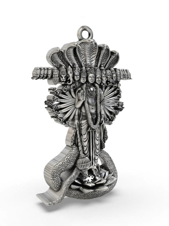 Vishvarupa of Lord Vishnu Sterling Silver Pendant