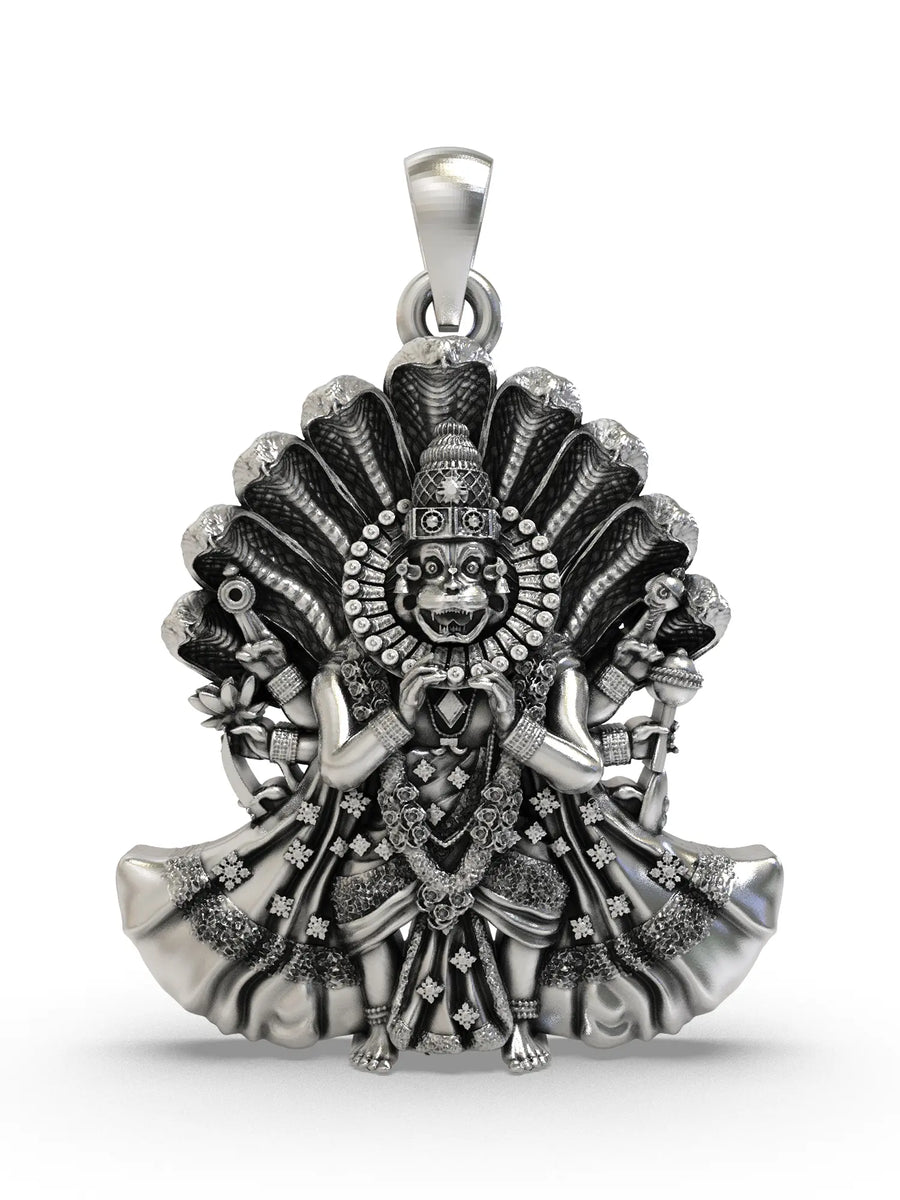 Lord Narasimha Fourth Avatar of Vishnu Silver Pendant