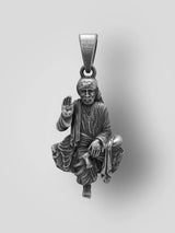 Shirdi Sai Baba Polished Sterling Silver Pendant