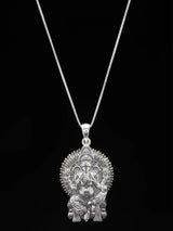 Seated Ganesha Blessing Vintage Sterling Silver Pendant