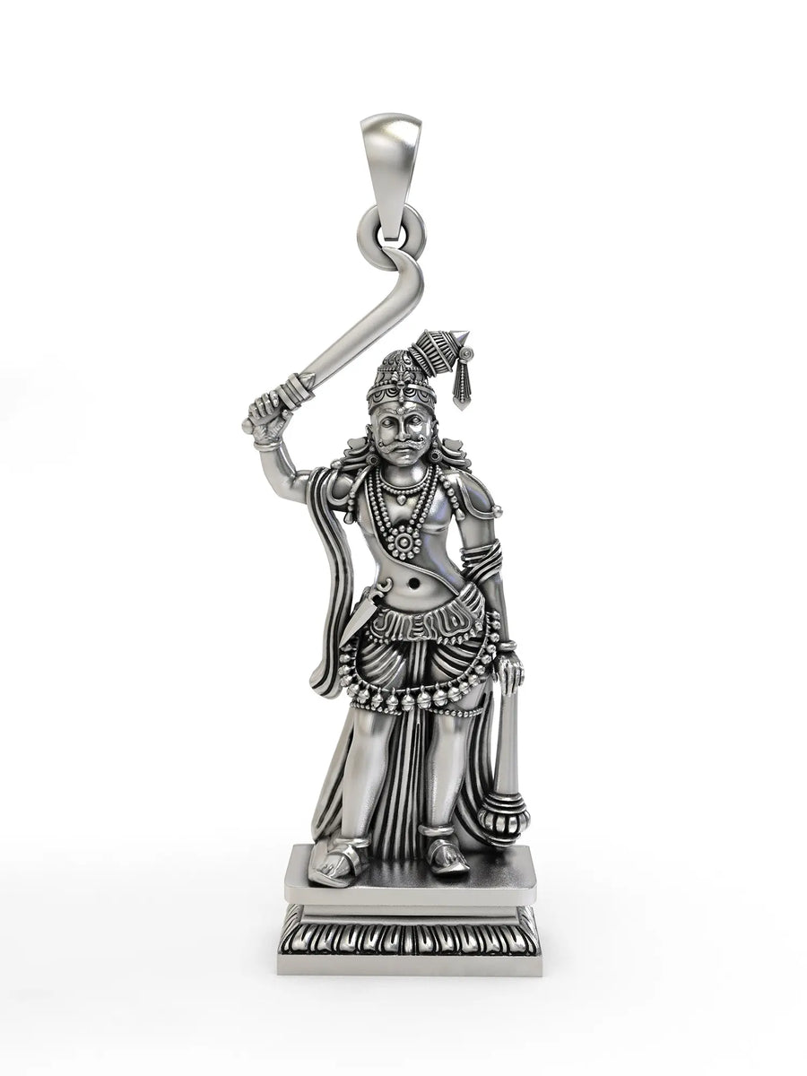 Karuppasamy Folk Deity Sterling Silver Pendant