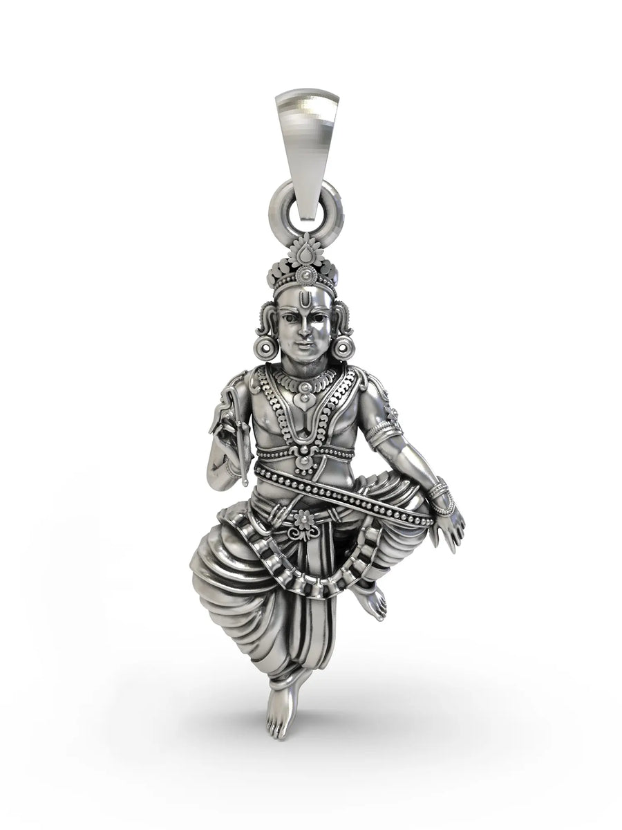 Lord Sastha Sterling Silver Pendant
