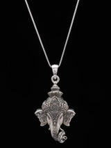 Lord Ganesha Face Sterling Silver Pendant