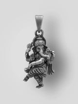 Nritya Ganapati Polished Sterling Silver Pendant