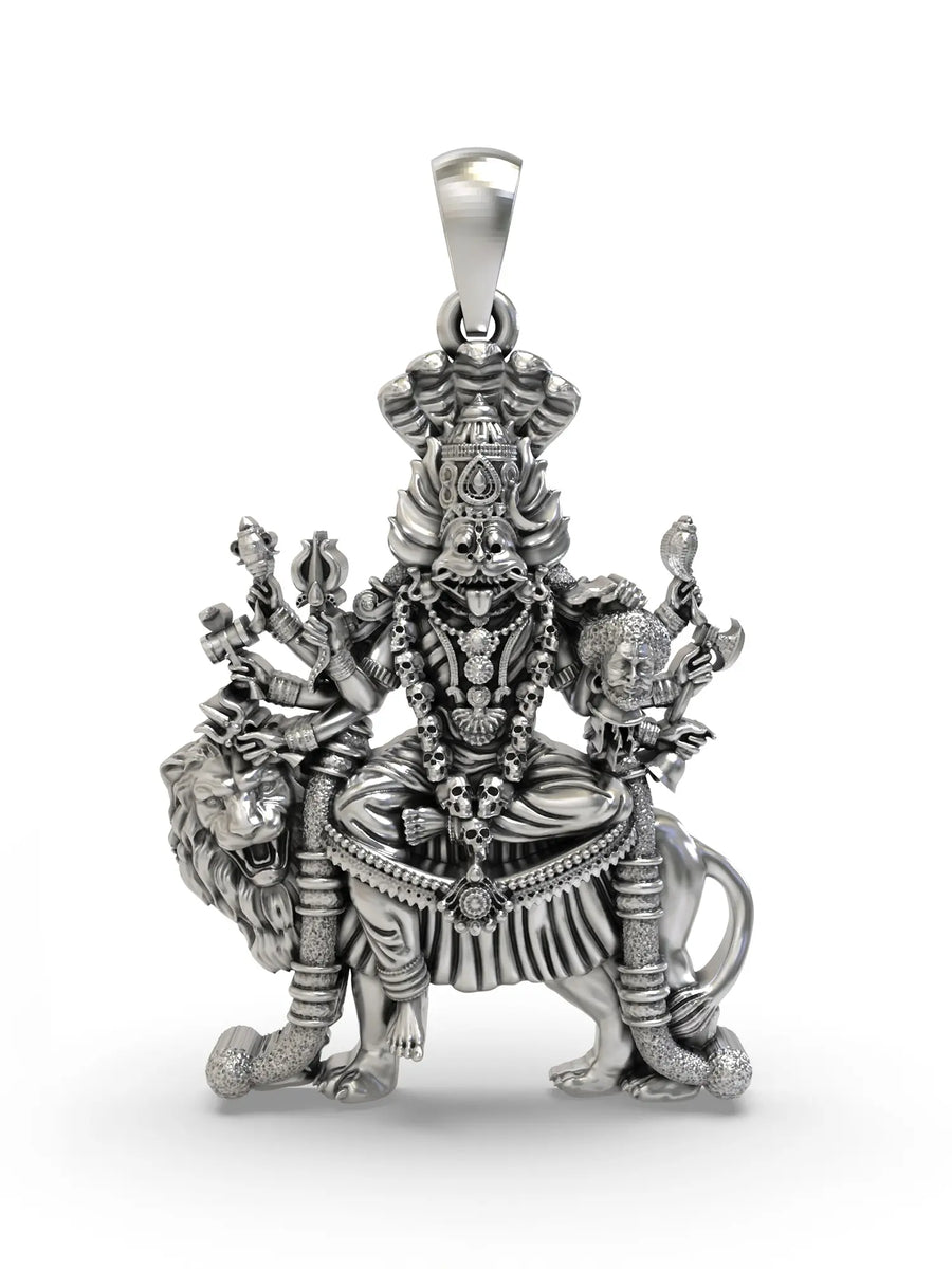 Goddess Pratyangira Sterling Silver Pendant