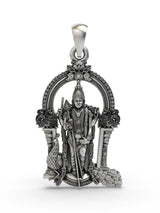 Lord Murugan Kartikeya Sterling Silver Pendant