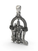 Lord Murugan Kartikeya Sterling Silver Pendant