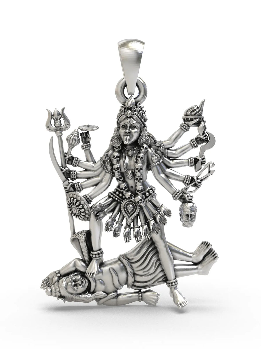 Goddess Kali Sterling Silver Pendant