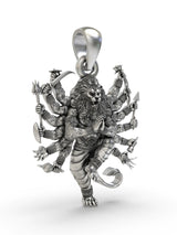 Lord Narasimha Avatar of Vishnu Sterling Silver Pendant