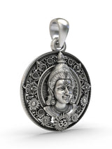 Lord Rama Face Round Sterling Silver Vintage Pendant