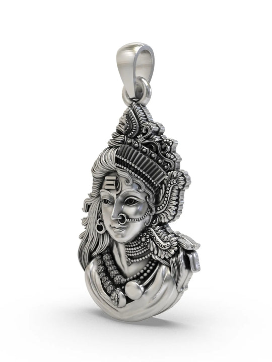 Ardhanarishvara Shiva Shakti Sterling Silver Pendant