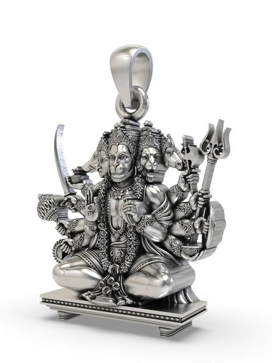 Panchamukhi Lord Hanuman Sterling Silver Pendant