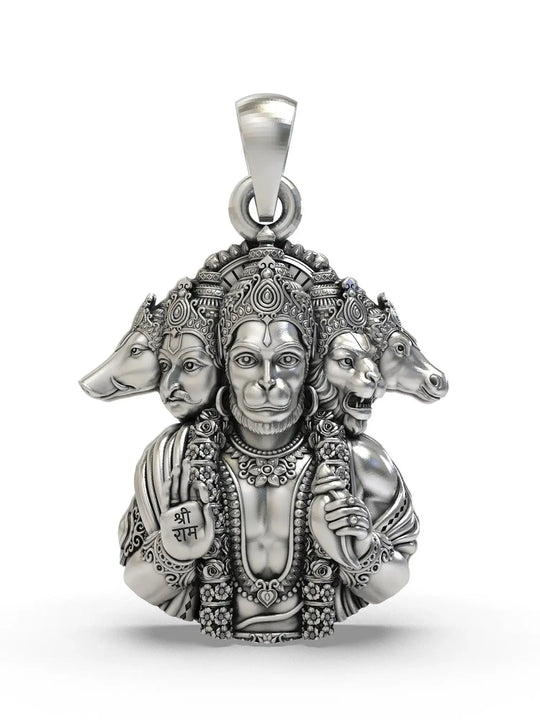 Panchamukhi Lord Hanuman Sterling Silver Pendant