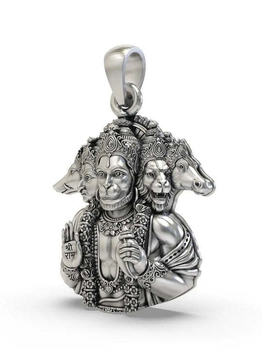 Panchamukhi Lord Hanuman Sterling Silver Pendant