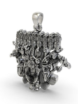 Nine-Headed Lord Ganesha Sterling Silver Pendant