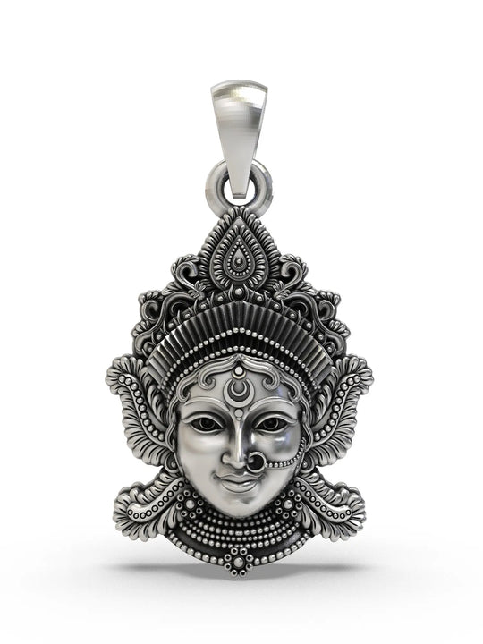 Goddess Lakshmi Temple Sterling Silver Pendant