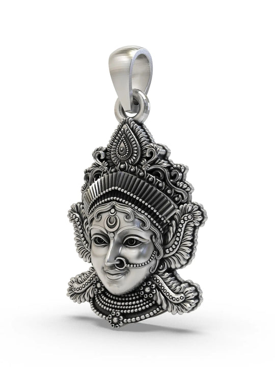 Goddess Lakshmi Temple Sterling Silver Pendant