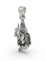 Trishul and Shiva Dual Motif Sterling Silver Pendant