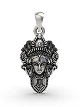 Maa Durga Face Sterling Silver Pendant
