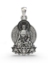 Bhumisparsha Mudra Sterling Silver Buddha Pendant