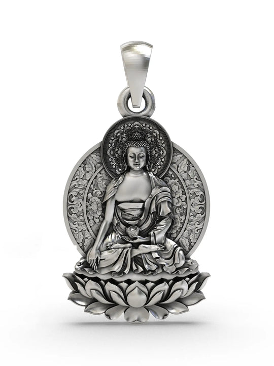Bhumisparsha Mudra Sterling Silver Buddha Pendant