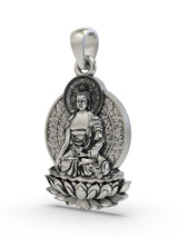 Bhumisparsha Mudra Sterling Silver Buddha Pendant