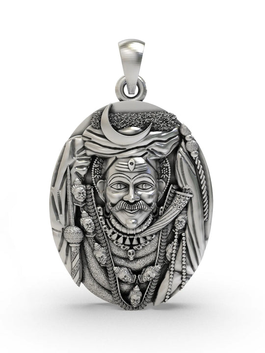 Kaal Bhairava Fierce Form of Lord Shiva Sterling Silver Pendant