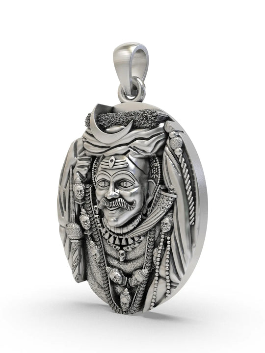 Kaal Bhairava Fierce Form of Lord Shiva Sterling Silver Pendant