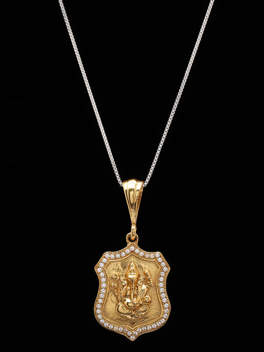 Chaturbhuja Lord Ganesha Brass Pendant