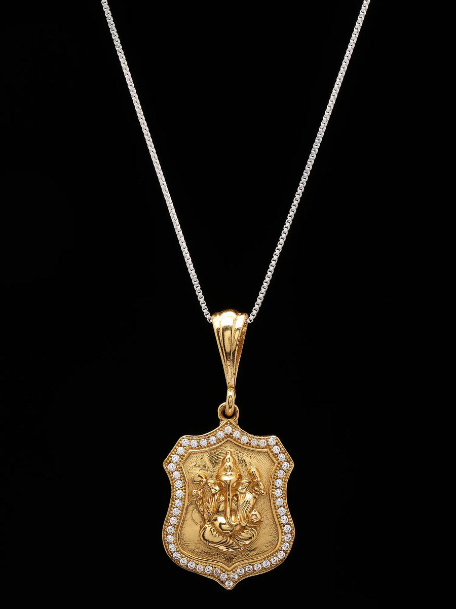 Chaturbhuja Lord Ganesha Brass Pendant