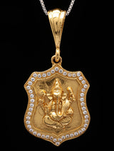 Chaturbhuja Lord Ganesha Brass Pendant