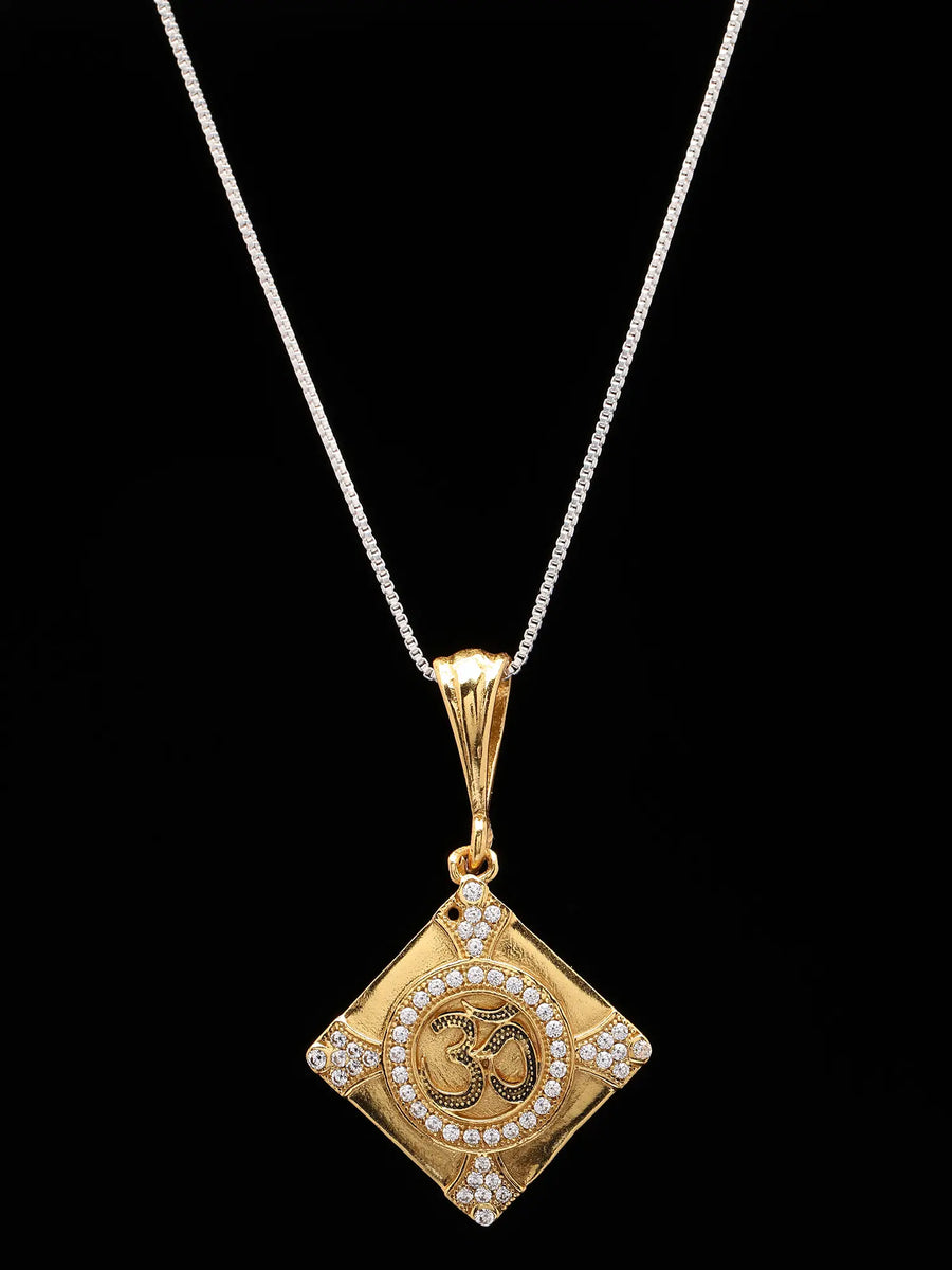 Kite Shaped Brass Om Pendant