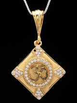 Kite Shaped Brass Om Pendant