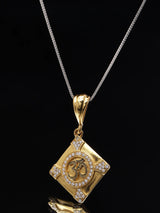 Kite Shaped Brass Om Pendant