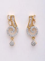 Stone Studded Brass Mangalsutra Set with Earrings