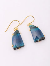 Chrysocolla Gold Plated Sterling Silver Hook Earrings