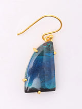 Chrysocolla Gold Plated Sterling Silver Hook Earrings